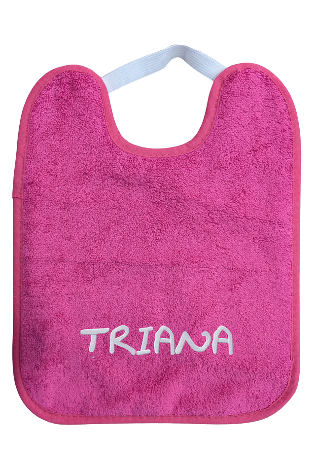 Comprar Babero Personalizado Guardería Goma Fucsia